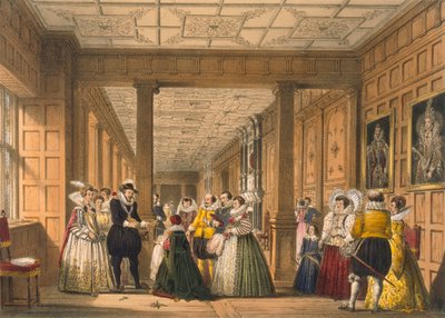 La Galerie à Hatfield House, Hertfordshire, pub. 1838 - Joseph Nash