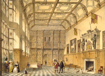 La Grande Salle, Hatfield, Berkshire, 1600, illustration de 