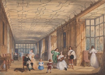 La longue galerie, Haddon Hall, Derbyshire - Joseph Nash