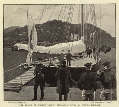 Le Yacht Britannia du Prince de Galles dans le port de Cannes - Joseph Nash