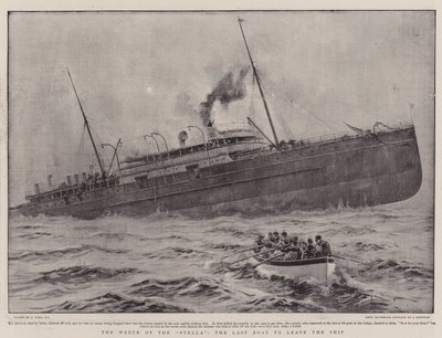 Le naufrage du Stella, le dernier bateau quittant le navire - Joseph Nash