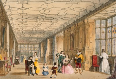 Vue de Long Hall à Haddon, Derbyshire, vers 1600, de 