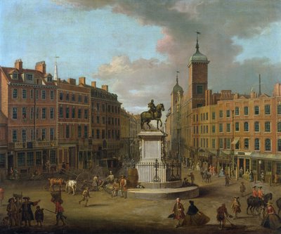 Vue de Charing Cross et de Northumberland House, 1746 - Joseph Nickolls