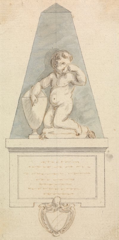 Tombe : Chérubin pleurant près d