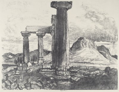 Acro, Corinthe depuis Corinthe - Joseph Pennell