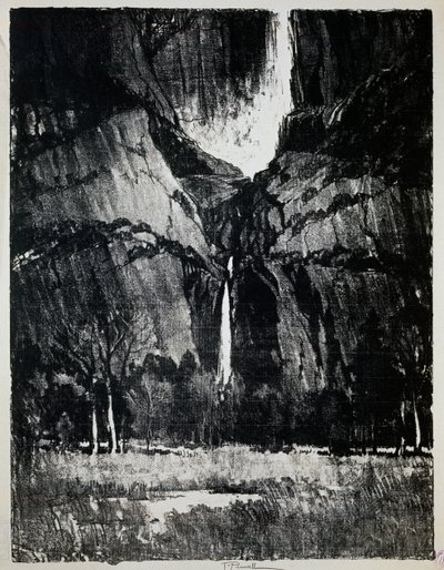 Au pied de la cascade, par Joseph Pennell (1857-1926), gravure - Joseph Pennell