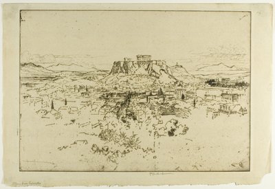 Athènes depuis le mont Lybacettus - Joseph Pennell