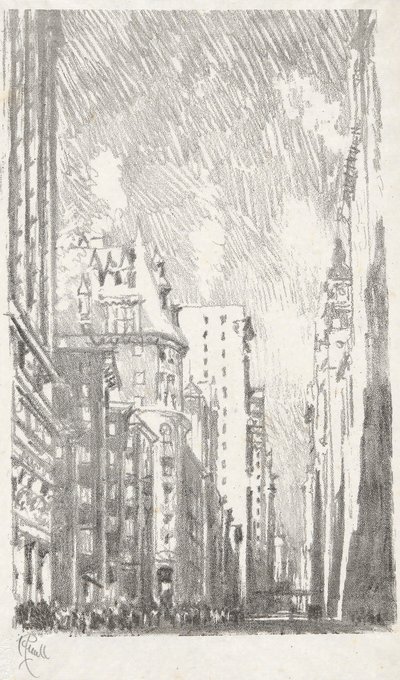 Broadway depuis Bowling Green, #2 dans la collection Iconophile Club - Joseph Pennell
