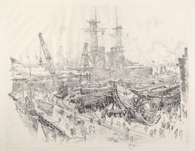 Construction de Chasseurs de Sous-marins - Joseph Pennell