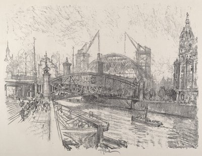 Construction de la gare de Freidrich-Strasse, 1921 - Joseph Pennell