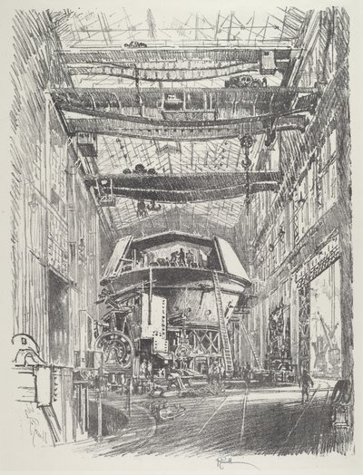 Construction de la grande tourelle, 1916 - Joseph Pennell