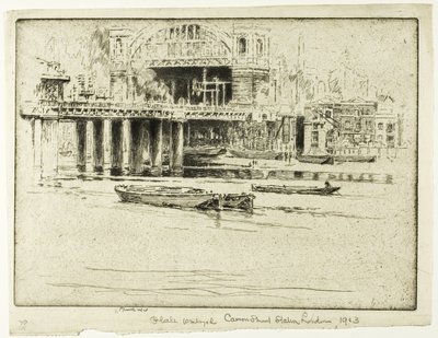 Gare de Cannon Street, depuis la rivière - Joseph Pennell