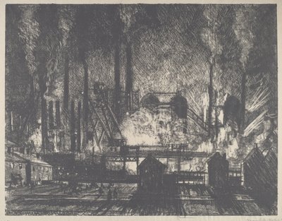 Changement de quart, Charleroi, 1911 - Joseph Pennell