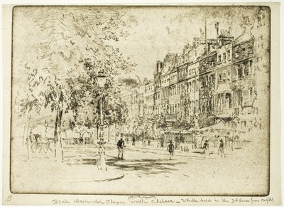 Cheyne Walk, Chelsea - Joseph Pennell