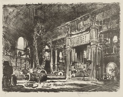 Travail de guerre anglais : La forge de canons - Joseph Pennell