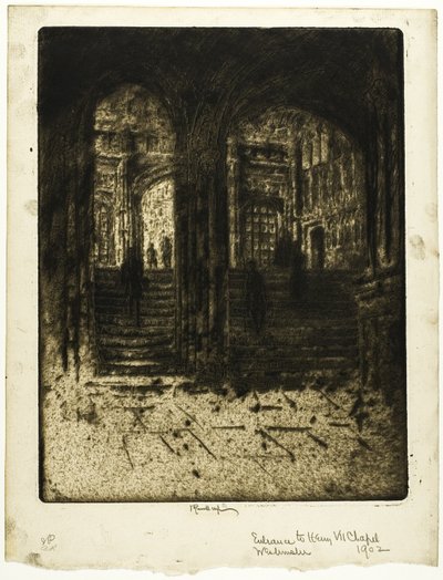 Entrée de la chapelle Henry VII, Westminster - Joseph Pennell