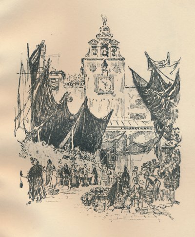 Marché aux fleurs, Venise, fin 19e-début 20e siècle, 1925 - Joseph Pennell