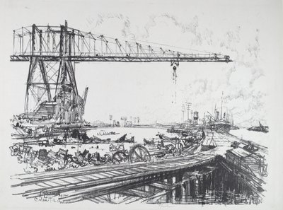Canal français et grues américaines - Joseph Pennell