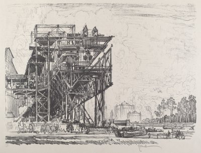 Usines à gaz depuis le canal, Berlin - Joseph Pennell