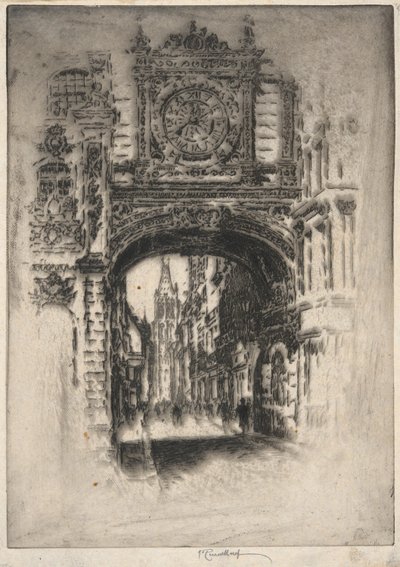 Grosse Horloge; Rouen - Joseph Pennell