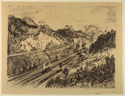 Dans la coupe à Las Cascadas - Joseph Pennell