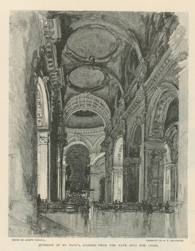 Intérieur de la cathédrale Saint-Paul - Joseph Pennell