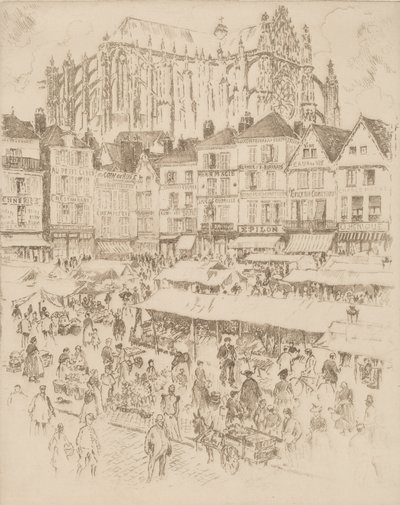 La Place, Beauvais, 1907 - Joseph Pennell