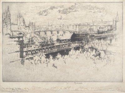 Londres sur le pont de Charing Cross - Joseph Pennell