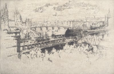 Londres sur le pont de Charing Cross, 1910 - Joseph Pennell
