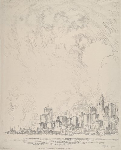 New York depuis Brooklyn - Joseph Pennell