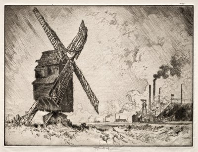 Vieux et nouveaux moulins, Valenciennes, France - Joseph Pennell