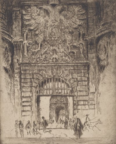 Puerta Visagara, Porte de Madrid, Tolède, 1904 - Joseph Pennell