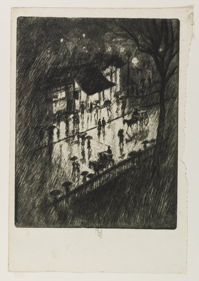 Nuit pluvieuse, magasins de Charing Cross, 1903 - Joseph Pennell
