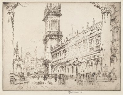 Reconstruction du Campanile, Venise, No.II - Joseph Pennell