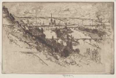 Rouen, depuis Bon Secours - Joseph Pennell