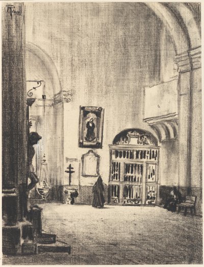 Le baptistère de Cervantès, Santa Maria la Mayor, Alcalá - Joseph Pennell