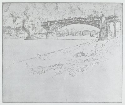 Le pont Eads, St. Louis [haut], 1919 ou après - Joseph Pennell