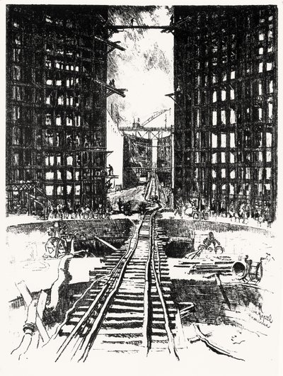 Les Portes de Pedro Miguel, planche XIX de Le Canal de Panama par Joseph Pennell, 1912 - Joseph Pennell