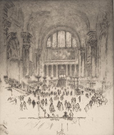 La Salle de Marbre, Pennsylvania Station, New York, 1919 - Joseph Pennell