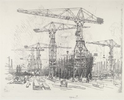 Le vieux chantier naval - Joseph Pennell