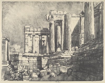 Les Propylées, Athènes, 1913 - Joseph Pennell