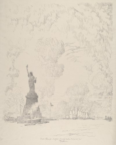 La Statue, Baie de New York - Joseph Pennell