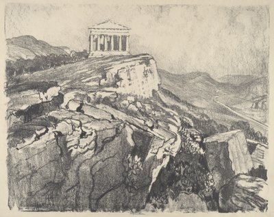 Le Temple de la Concorde sur le mur, Girgenti - Joseph Pennell