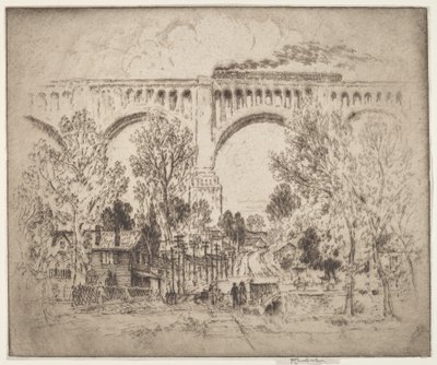 Le viaduc, D., L. & W. à Nicholson, Pa. - Joseph Pennell