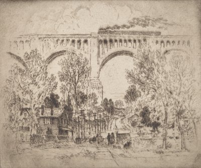Le Viaduc, D., L. & W. à Nicholson, Pa., 1919 - Joseph Pennell
