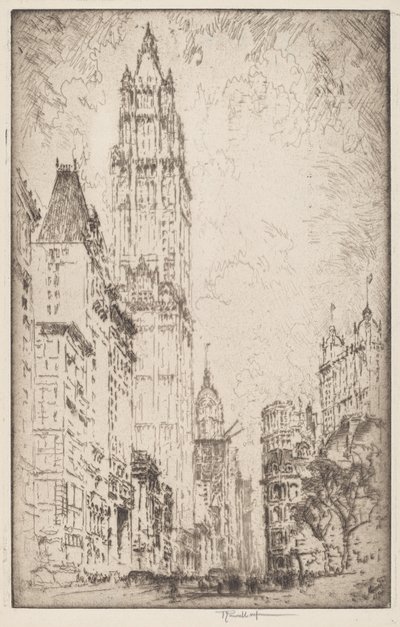 Le bâtiment Woolworth - Joseph Pennell