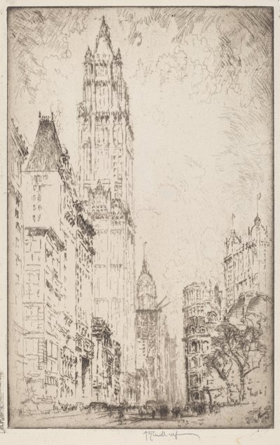 Le bâtiment Woolworth, 1915 - Joseph Pennell