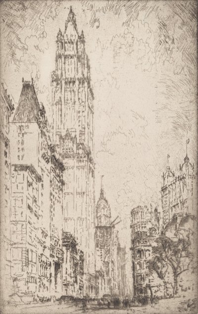 Le bâtiment Woolworth, 1915 - Joseph Pennell