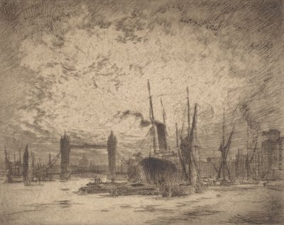 Tower Bridge, Soir, 1905 - Joseph Pennell