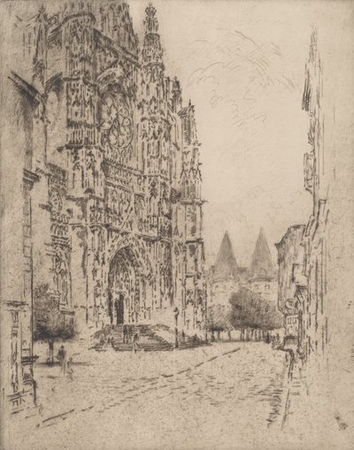 Tours du palais épiscopal, Beauvais, 1907 - Joseph Pennell